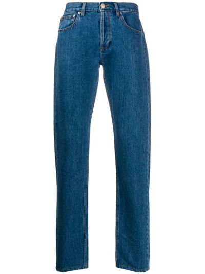 Shop Apc Straight Leg Jeans In Blue