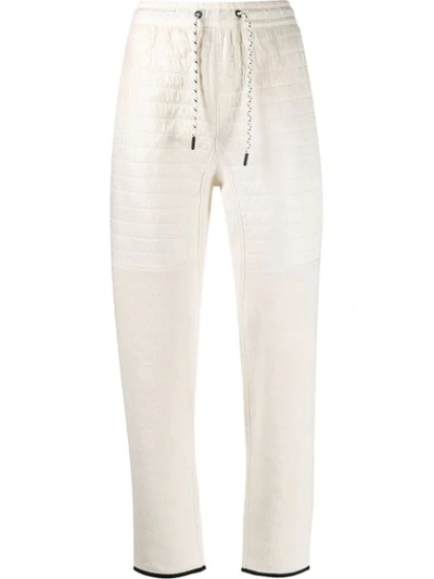 Shop Kenzo Ribbed Panels Track Trousers In White