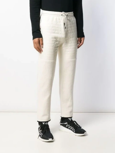 Shop Kenzo Ribbed Panels Track Trousers In White