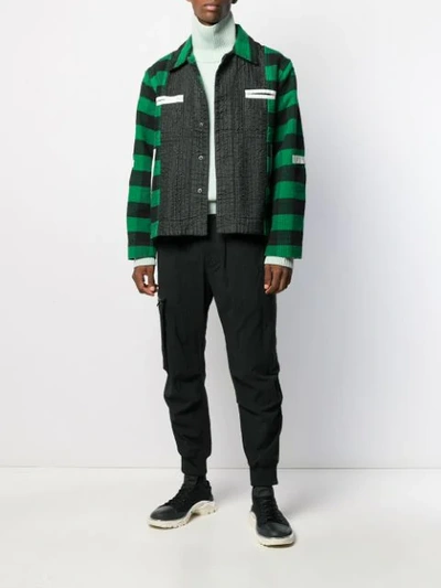 Shop Craig Green Plaid-panelled Worker's Jacket In Green