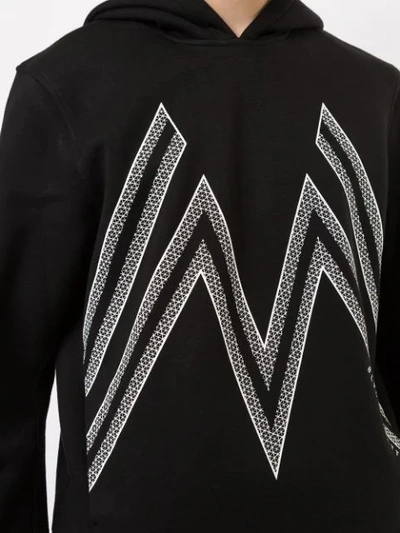 Shop Blackbarrett Geometric Detail Hoodie In Black