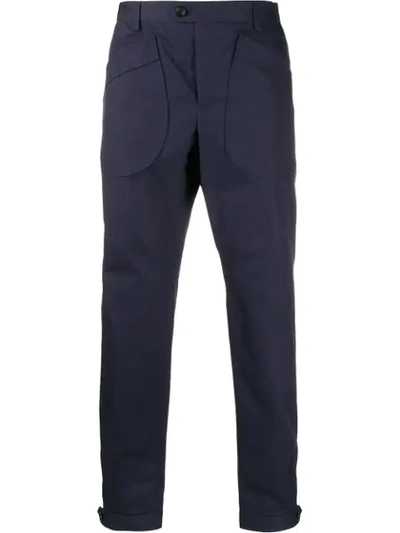 Shop Lanvin Oversized Pockets Chinos In Blue