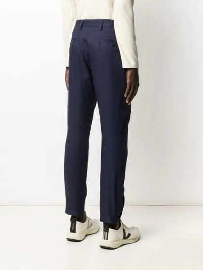 Shop Lanvin Oversized Pockets Chinos In Blue