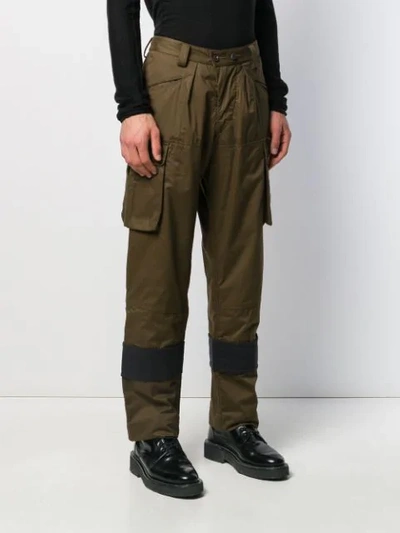 Shop Ziggy Chen Cargo Pocket Trousers In Green