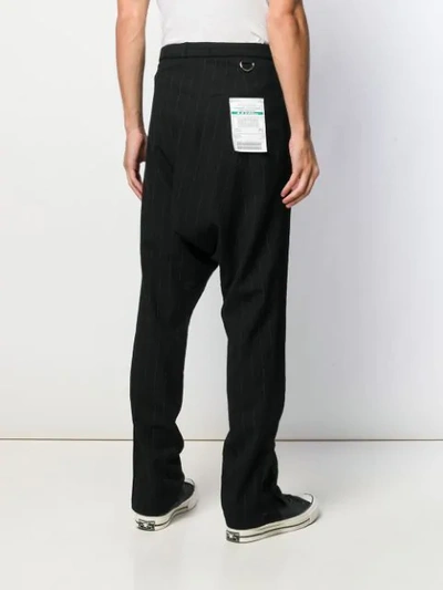 Shop Miharayasuhiro Hoop Detail Trousers In Black
