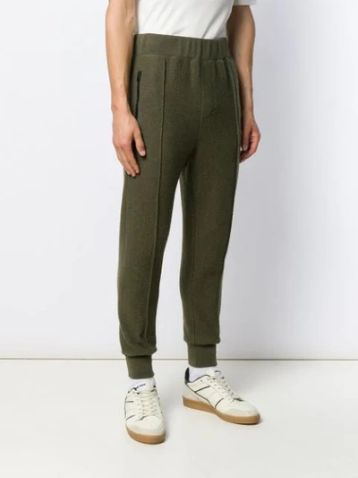 Shop Ami Alexandre Mattiussi Boiled Wool Track Pants In Green