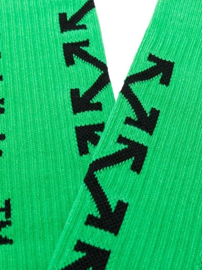 Shop Off-white Arrows Ribbed Socks - Green
