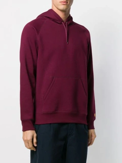 Shop Carhartt Chase Plain Hoodie In Red