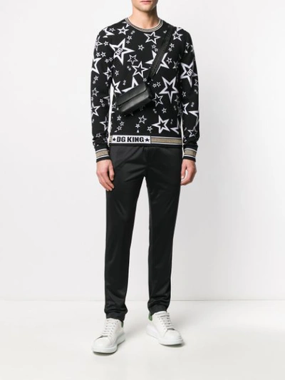 Shop Dolce & Gabbana Jacquard Millennials Star Jumper In Black