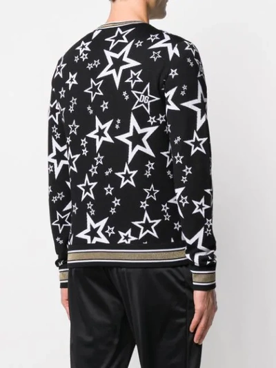 Shop Dolce & Gabbana Jacquard Millennials Star Jumper In Black