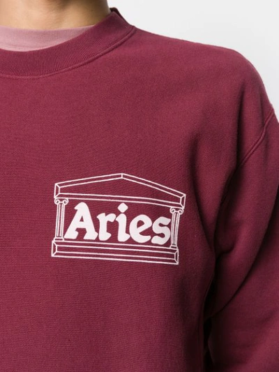 Shop Aries Printed Logo Sweatshirt In Red