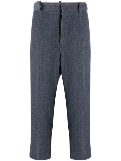 Shop Ann Demeulemeester Pinstriped Trousers In Blue