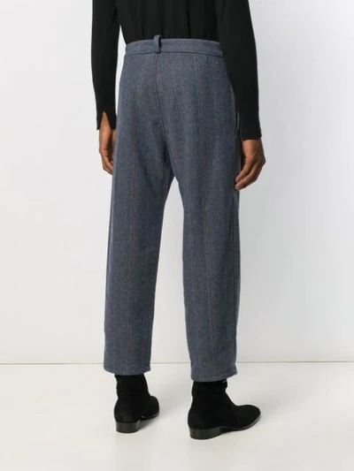 Shop Ann Demeulemeester Pinstriped Trousers In Blue