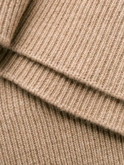Shop Brunello Cucinelli Ribbed Roll Neck Jumper In Brown