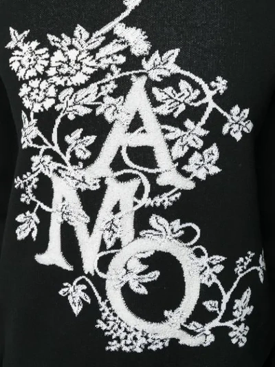 Shop Alexander Mcqueen Amq Jacquard Knitted Jumper In Black