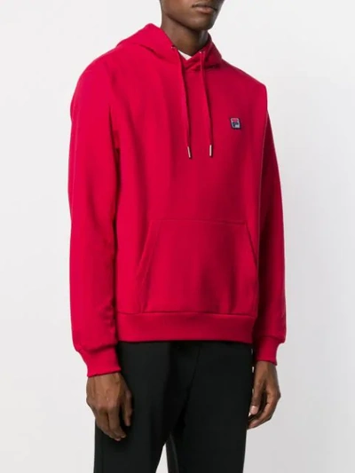 Shop Fila Logo Patch Hoodie In Red
