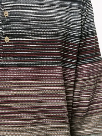 Shop Missoni Striped Colour Block Polo Shirt In Black