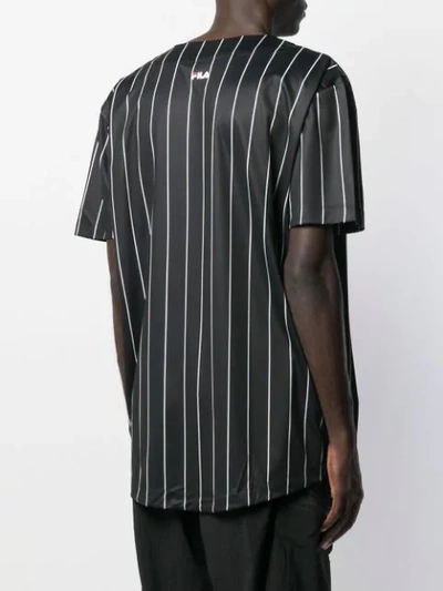 Shop Fila Dawn Baseball Striped Shirt In Black