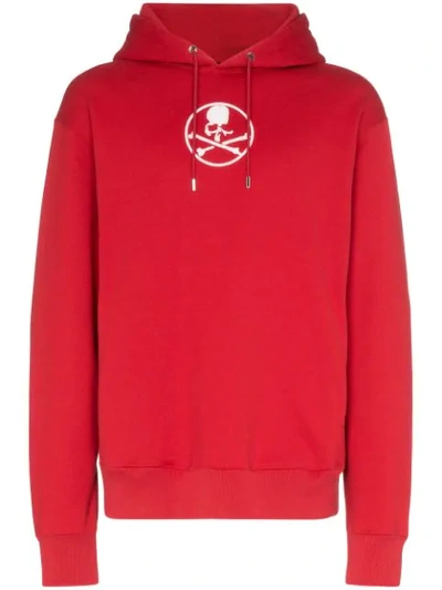 Shop Mastermind Japan Reflective Logo Print Hoodie In Red