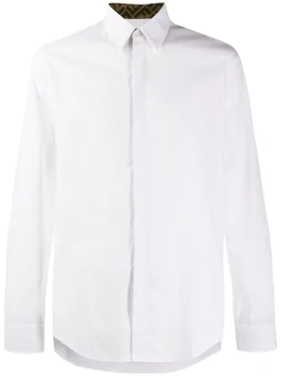 Shop Fendi Ff Monogram Logo Shirt In White