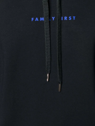 Shop Family First Logo Stamp Hoodie In Black