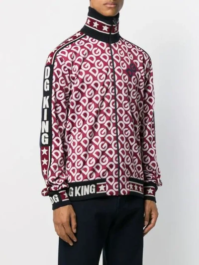 Shop Dolce & Gabbana Zip-up Technical Jersey Sweatshirt In Red