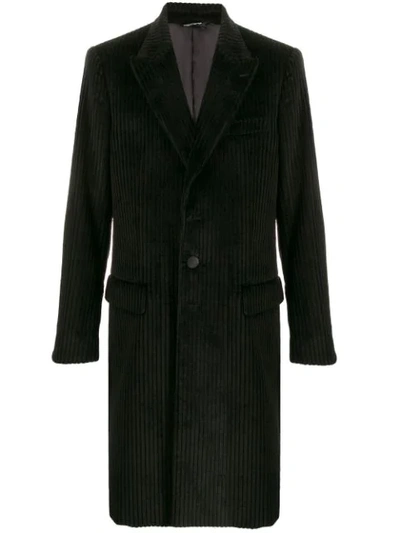 Shop Dolce & Gabbana Corduroy Coat In Black