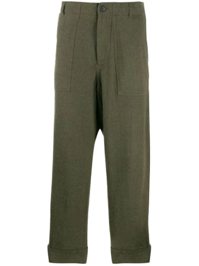 Shop Nanushka Slim-fit Japanese Trousers In Green