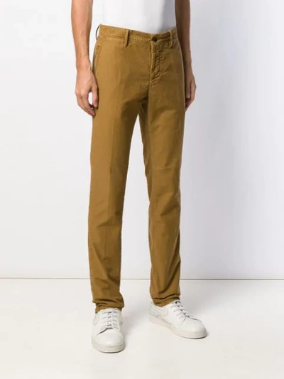 Shop Incotex Slim-fit Chino Trousers In Brown