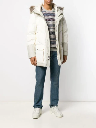 Shop Woolrich Padded Parka Coat In White