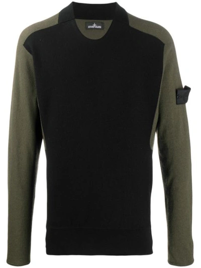 Shop Stone Island Shadow Project Colour-block Jumper In Black