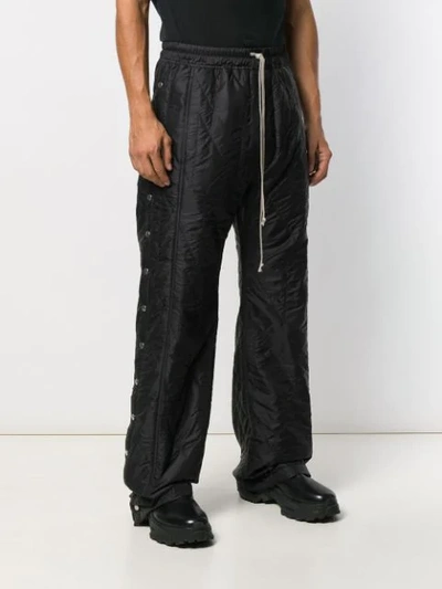 Shop Rick Owens Drkshdw Easy Pusher Quilted-effect Trousers In Black