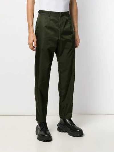 Shop Prada Straight-leg Zipped Trousers In Green