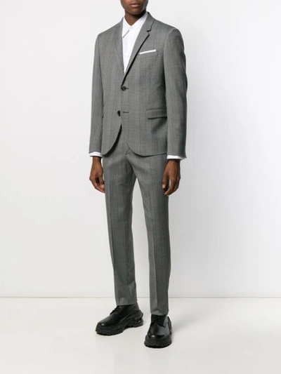 Shop Neil Barrett Plaid Two-piece Suit In Grey