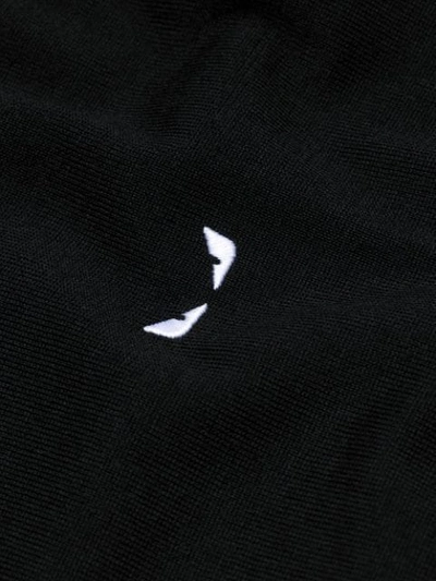 Shop Fendi Eyes Embroided Sweatshirt In Black