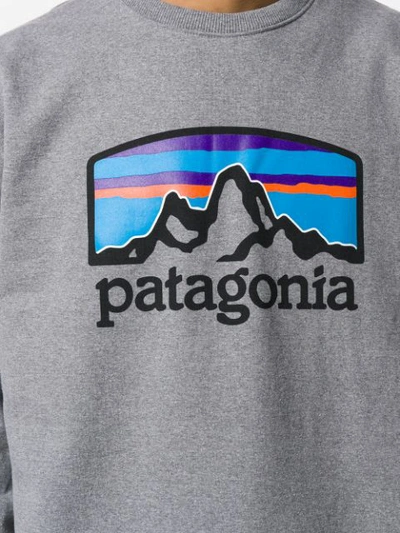 Shop Patagonia Logo Print Jumper In Grey