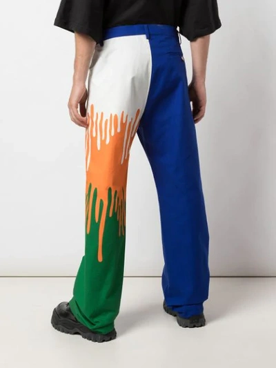 Shop Walter Van Beirendonck Howl Drip Trousers In Blue