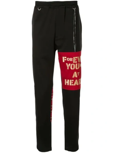 Shop Mastermind Japan Young At Heart Track Pants In Black