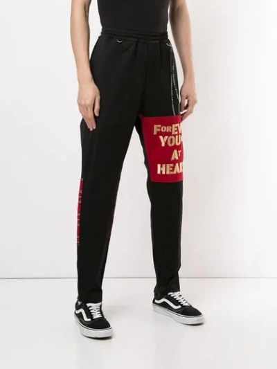 Shop Mastermind Japan Young At Heart Track Pants In Black