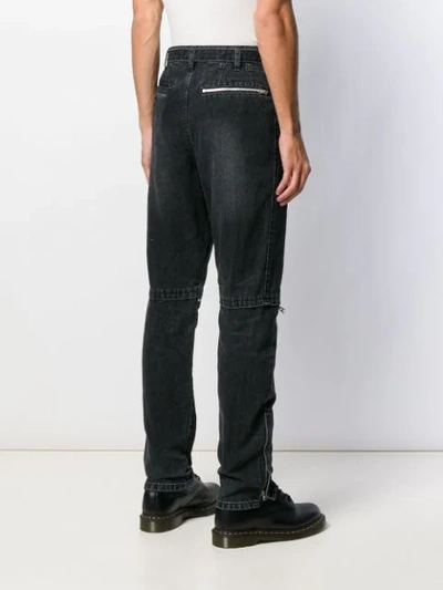 Shop Sacai Zip-detail Belted Jeans In Black