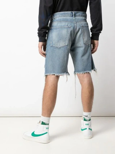 Shop John Elliott Bozeman Denim Shorts In Blue