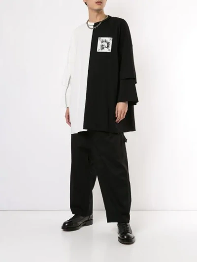 Shop Kidill Chaos Oversized Colour-block T-shirt In Black