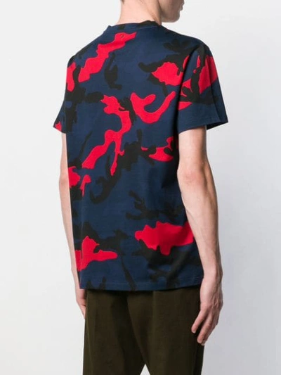 Shop Valentino Camouflage Print T-shirt - Blue