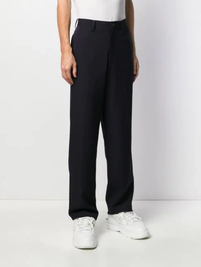 Shop Yohji Yamamoto Loose Fit Trousers In 1 Navy