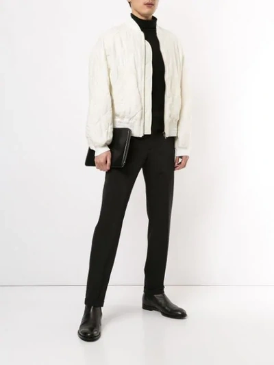 Shop Haider Ackermann Padded Bomber Jacket In White