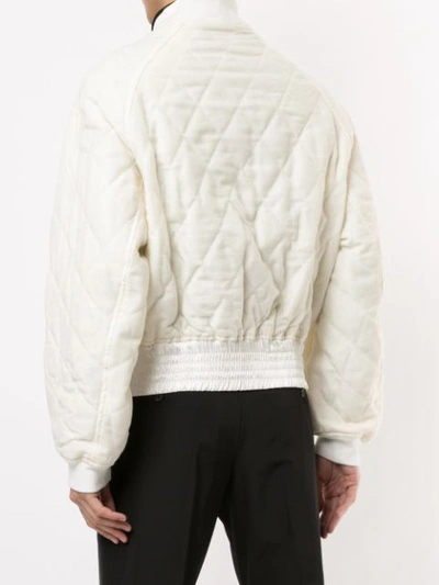 Shop Haider Ackermann Padded Bomber Jacket In White