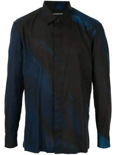 Shop Issey Miyake Two Tone Long Sleeve Shirt In Black