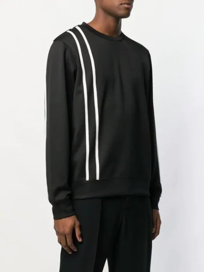 Shop Helmut Lang Striped Print Sweatshirt - Black