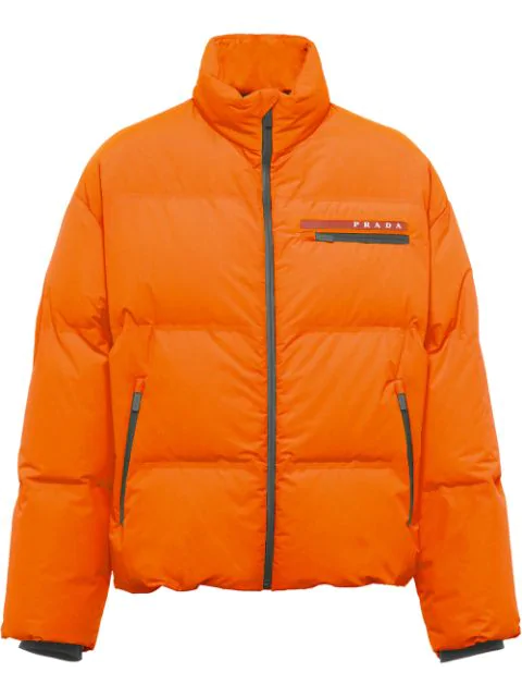 Prada Puffer Jacket In Orange | ModeSens