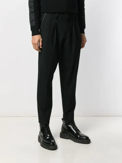 Shop Johnundercover Tapered Trousers In Black